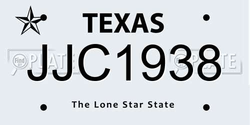 JJC1938 Texas License Plate