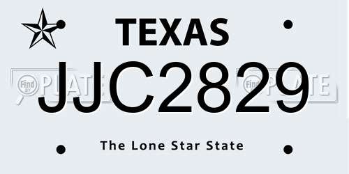 JJC2829 Texas License Plate