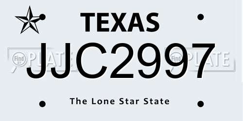 JJC2997 Texas License Plate