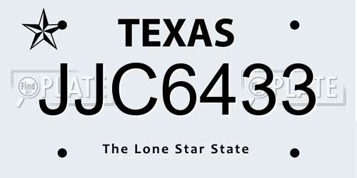 JJC6433 Texas License Plate