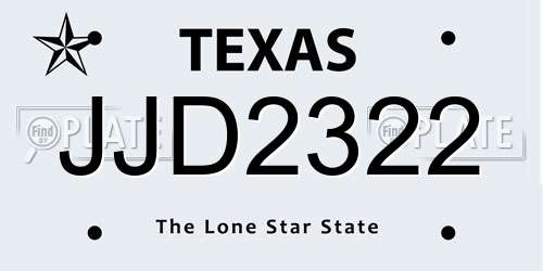JJD2322 Texas License Plate