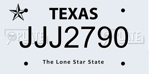 JJJ2790 Texas License Plate