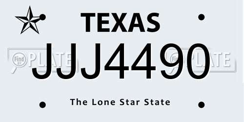 JJJ4490 Texas License Plate