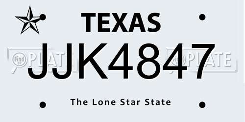 JJK4847 Texas License Plate