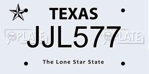 JJL577 Texas License Plate