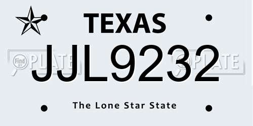 JJL9232 Texas License Plate