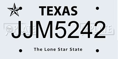 JJM5242 Texas License Plate