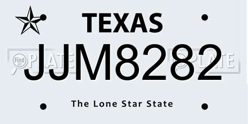 JJM8282 Texas License Plate
