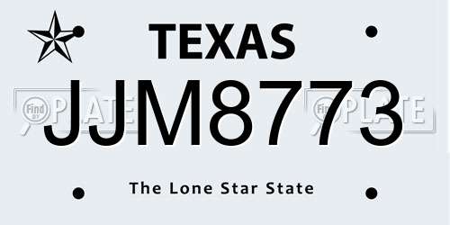 JJM8773 Texas License Plate