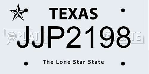 JJP2198 Texas License Plate