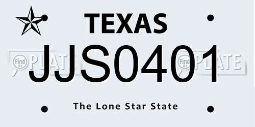 JJS0401 Texas License Plate