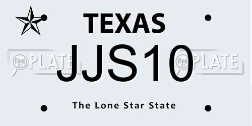 JJS10 Texas License Plate