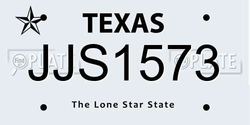JJS1573 Texas License Plate