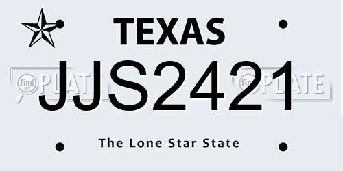 JJS2421 Texas License Plate