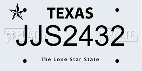 JJS2432 Texas License Plate