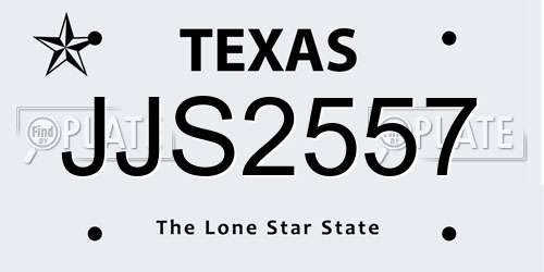 JJS2557 Texas License Plate