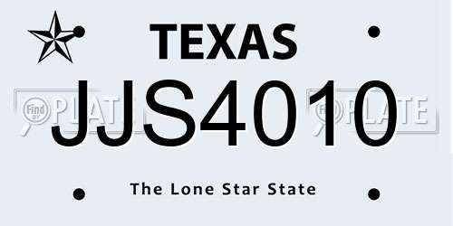 JJS4010 Texas License Plate