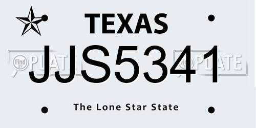JJS5341 Texas License Plate