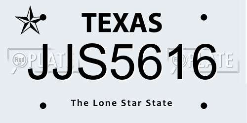 JJS5616 Texas License Plate