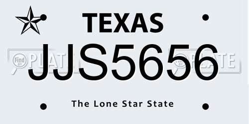 JJS5656 Texas License Plate
