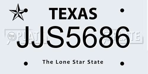 JJS5686 Texas License Plate
