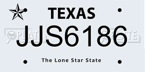 JJS6186 Texas License Plate