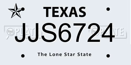 JJS6724 Texas License Plate