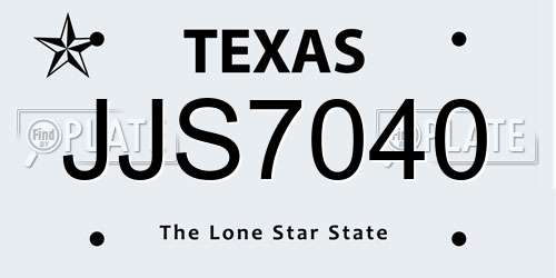 JJS7040 Texas License Plate