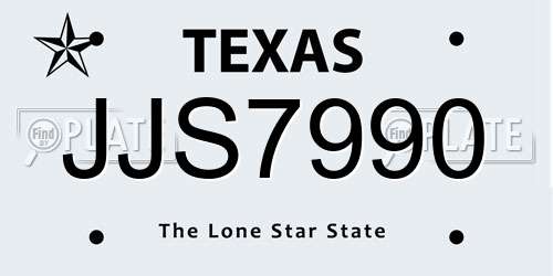 JJS7990 Texas License Plate