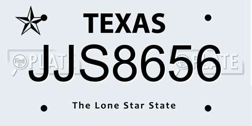 JJS8656 Texas License Plate