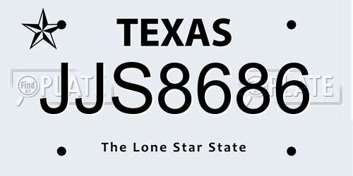 JJS8686 Texas License Plate