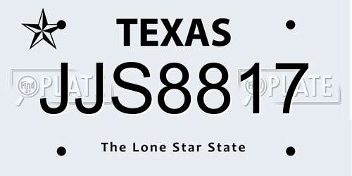 JJS8817 Texas License Plate