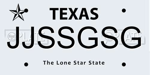 JJSSGSG Texas License Plate