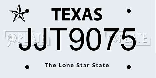 JJT9075 Texas License Plate