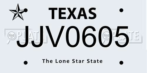 JJV0605 Texas License Plate