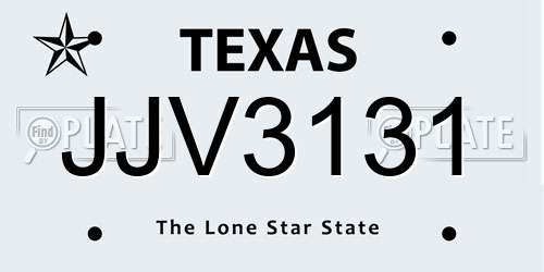 JJV3131 Texas License Plate