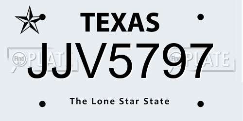 JJV5797 Texas License Plate