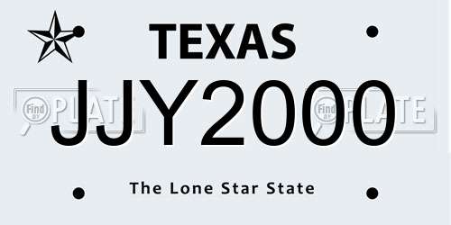 JJY2000 Texas License Plate
