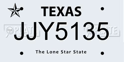 JJY5135 Texas License Plate