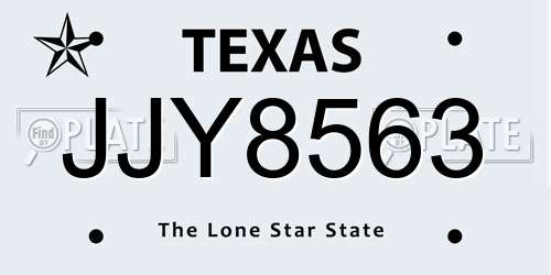 JJY8563 Texas License Plate