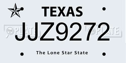JJZ9272 Texas License Plate