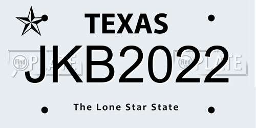 JKB2022 Texas License Plate