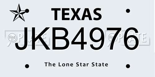 JKB4976 Texas License Plate