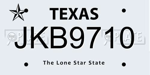 JKB9710 Texas License Plate