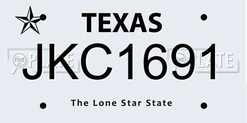 JKC1691 Texas License Plate