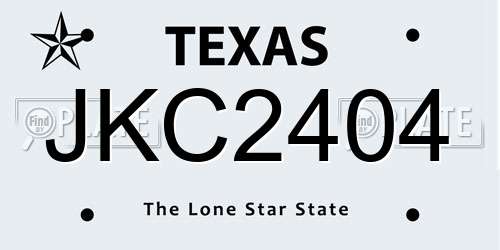 JKC2404 Texas License Plate