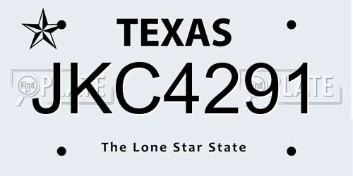 JKC4291 Texas License Plate