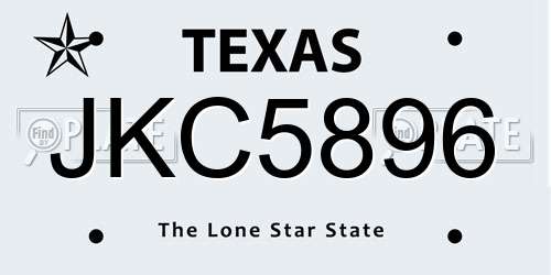 JKC5896 Texas License Plate