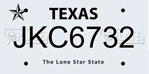 JKC6732 Texas License Plate