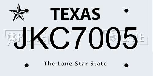 JKC7005 Texas License Plate